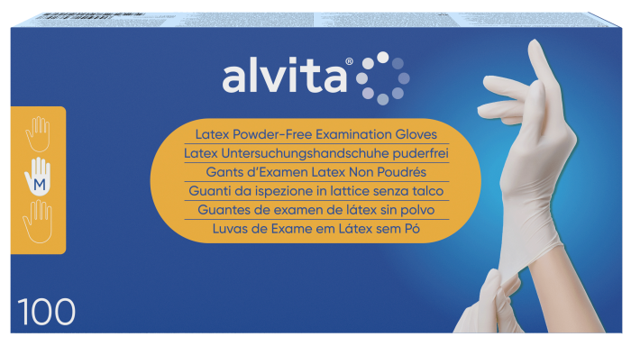 Alvita Gloves Latex Powder-Free (medium) 100 