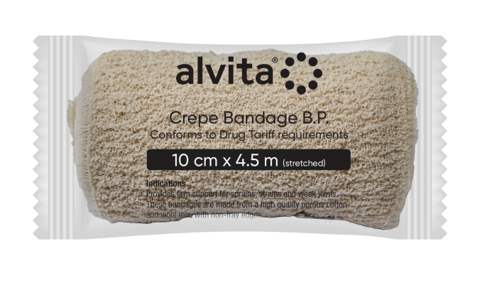 Alvita Crepe Bandage BP / 10cm x 4.5m 