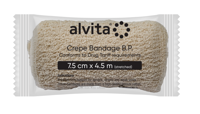 Alvita Cotton Crepe Bandage BP / 7.5cm x 4.5m 